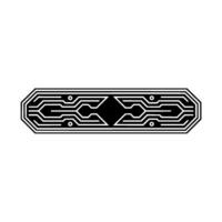 Modern Circuit Board Geometric Black White Element vector