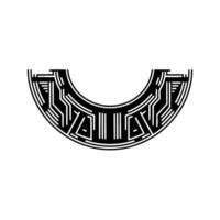 Black White Geometric Arc Modern Decorative Element vector