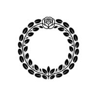 Elegant Black Rose Wreath Illustration on Cream Background vector