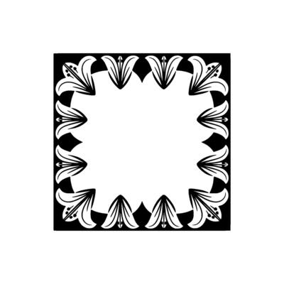 Elegant Black and White Floral Frame for - Border