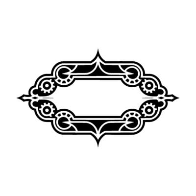 Elegant Black and White Decorative Frame - Ornament