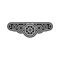 Geometric Black White Ornament on White Backdrop vector
