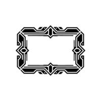 Geometric Art Deco Frame in Black on White Digital Illustration vector
