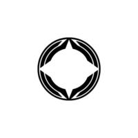 Minimalist Geometric Black Circle and Star vector