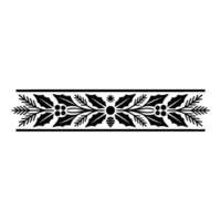 Christmas Border Ornament Black and White Decorative vector