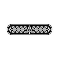 Elegant Black and White Foliage Element vector