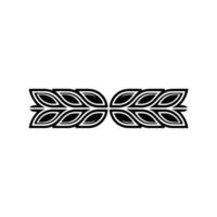 Symmetrical Black and White Leaf Border vector