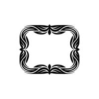 Ornamental Black Frame on White Background, Decorative Border, vector
