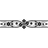 Elegant Floral Border Black White Element vector