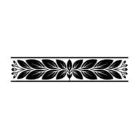 Elegant Black Leaf Border on White Background - Minimalist vector