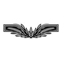 Elegant Black White Laurel Wreath Border - Element vector