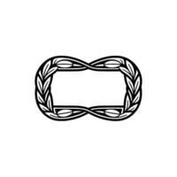 Elegant Laurel Wreath Frame, Minimalist Black and White vector