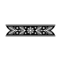Elegant Black and White Winter Ribbon, Snowflake Motif vector