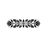 Minimalist Floral Border, Elegant Black and White Element vector