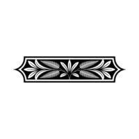 Elegant Black and White Floral Scroll Border Element vector