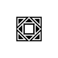 Geometric Monochromatic Square and Triangle, Minimalist Style vector