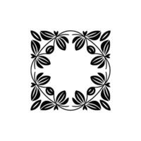 Modern Botanical Frame, Black and White, Decorative Element vector