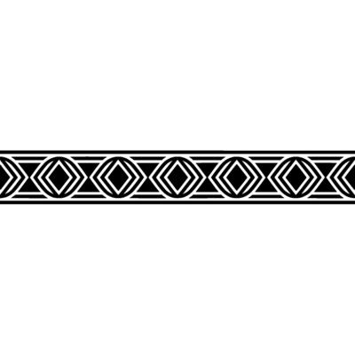 Geometric Border Black and White Diamond Pattern