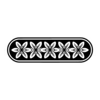 Elegant Floral Border, Black and White, Decorative Element - Stripe vector