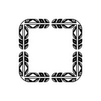 Geometric Feather Frame, Black White, Illustration vector