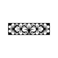 Floral Pattern Border in Black and White, Minimalist vector