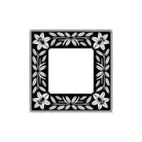 Elegant Floral Frame in Black and White Decorative Border for Designs vector