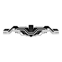 Minimalist Tech Circuit Element on White Background - Circuit board vector