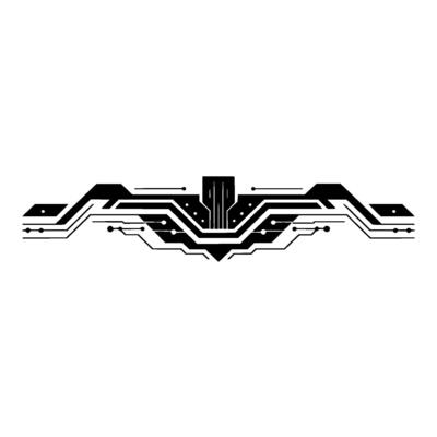 Minimalist Tech Circuit Element on White Background - Circuit board