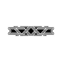 Geometric Black and White Ornamental Border - Abstract vector