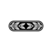 Elegant Black White Laurel Wreath Border - Leaves vector