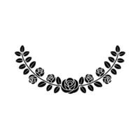 Black Floral Arch on Light Gray Background vector