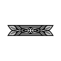 Elegant Black and White Leafy Scroll Border Element, Minimalist vector