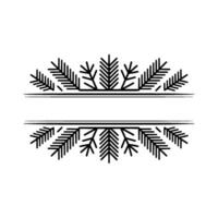 Minimalist Winter Pine Frame, Black and White, vector