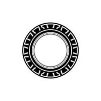 Minimalist Greek Key Circle on White Background - Greek key vector