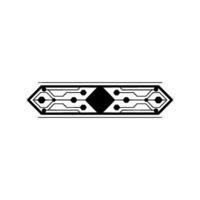 Tech Ornament Geometric Circuit on White Background vector