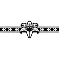Elegant Lily Border in Monochrome Art for Decoration vector