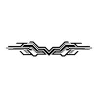 Futuristic Circuitry Symmetrical Black Lines on White Background vector