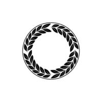 Elegant Black White Laurel Wreath on White Background vector