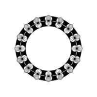 Elegant Floral Wreath Minimalist Black and White vector