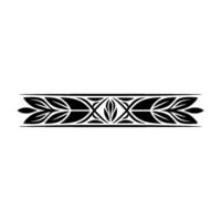 Minimalist Black and White Floral Border Element - Ornament vector