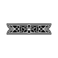 Elegant Black Floral Border on White Background 2 vector