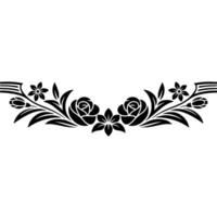Elegant Black Floral Border Element, Illustration vector