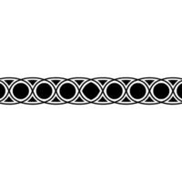 Geometric Black and White Border Pattern on White Background - Seamless vector