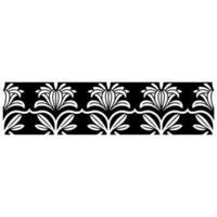 Elegant Floral Border Pattern, Black and White, Minimalist vector