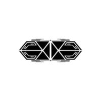 Minimalist Tech Geometric Black Shapes on White Background vector