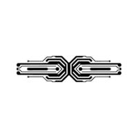 Circuit Board Element Abstract Black on White Background vector