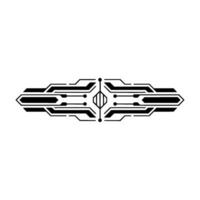 Futuristic Circuit Board Element on White vector