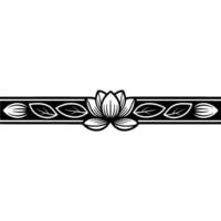 Elegant Lotus Flower Border on White Background vector