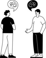 A glyph style illustration showing mental support vector