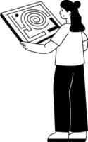 A filled style illustration showing labyrinth vector